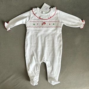 NWT Baby Threads Santa Claus Embroidered Footie Newborn